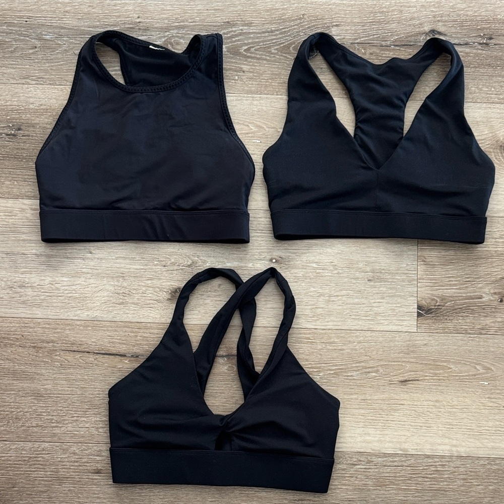 Fabletics Black Sports Bra Bundle — ALL Small